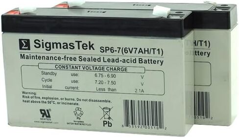 الكمية 2 بطاريات حمض الرصاص 6V7AH -x2 لمصابيح TM36 وTM48 وغيرها من المصابيح شديدة التحمل in Kuwait