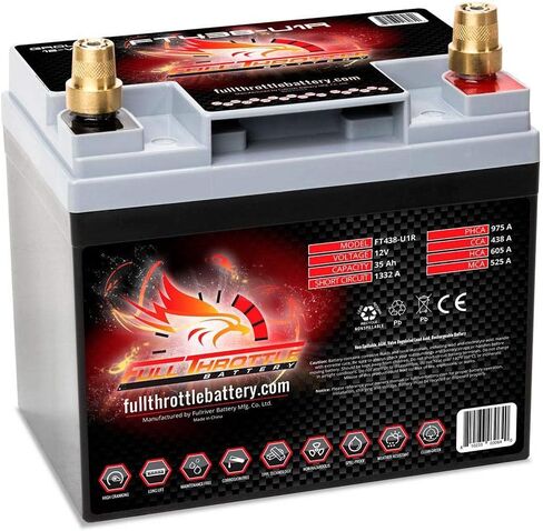 Full Throttle FT438-U1R High Capacity Dual Purpose AGM Battery Right Positive in Kuwait