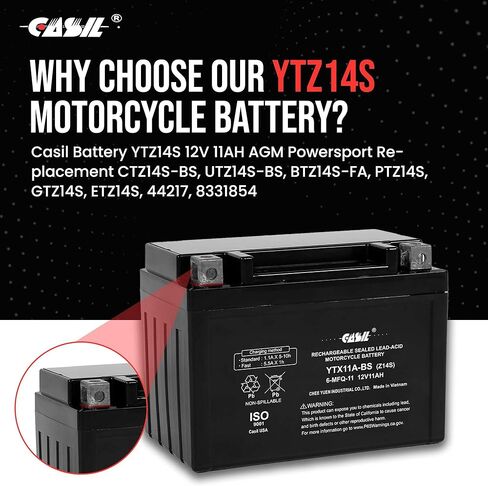 Casil YTZ14S ETZ14S 12V 11A AGM بطارية Powersport مجانية الصيانة in Kuwait