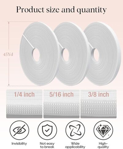 135 Yard Polyester Boning for Sewing - Polyester Sew-in Boning for Sewing, Includes 1/4", 5/16", 3/8" Widths for Bridal Gowns & Costumes Corsets, Nursing Caps in Saudi Arabia