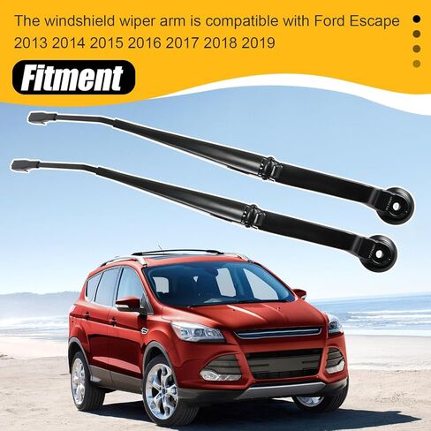 زوج واحد من ذراع ممسحة الزجاج الأمامي متوافق مع Ford Escape 2013-2019 للسائق الأمامي وجانب الركاب مجموعة ذراع ممسحة الزجاج الأمامي استبدال 43513 43514 CJ5Z17527A CJ5Z17527B in Kuwait