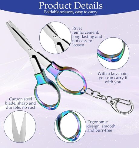 3 Pcs Mini Folding Scissors, Stainless Steel Travel Scissors TSA Approved, Portable & Compact for Nurse, Office, Craft, Sewing in Kuwait