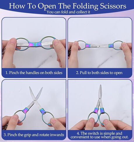 3 Pcs Mini Folding Scissors, Stainless Steel Travel Scissors TSA Approved, Portable & Compact for Nurse, Office, Craft, Sewing in Kuwait