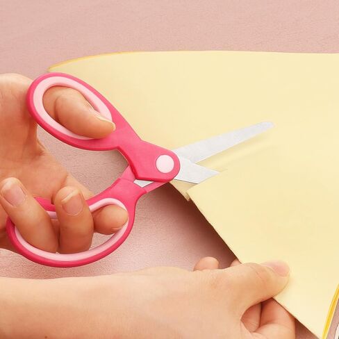 Left-Handed Kids Scissors,6 Inch Safety Childen Craft Scissors with Scissor Covers Safe and Comfortable Handles, Suitable for Students and Young Children for Paper Cutting Crafts, 3-Piece Set in Saudi Arabia