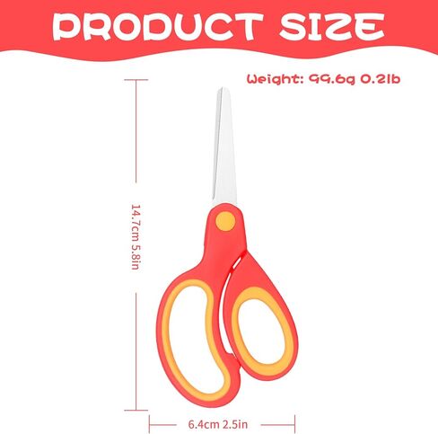 Left-Handed Kids Scissors,6 Inch Safety Childen Craft Scissors with Scissor Covers Safe and Comfortable Handles, Suitable for Students and Young Children for Paper Cutting Crafts, 3-Piece Set in Saudi Arabia
