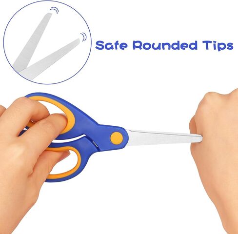 Left-Handed Kids Scissors,6 Inch Safety Childen Craft Scissors with Scissor Covers Safe and Comfortable Handles, Suitable for Students and Young Children for Paper Cutting Crafts, 3-Piece Set in Saudi Arabia