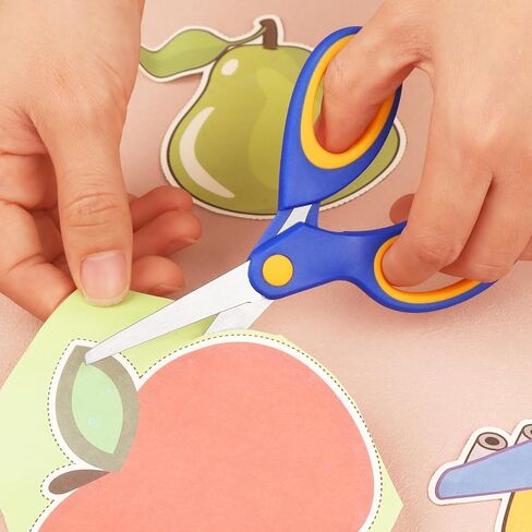 Left-Handed Kids Scissors,6 Inch Safety Childen Craft Scissors with Scissor Covers Safe and Comfortable Handles, Suitable for Students and Young Children for Paper Cutting Crafts, 3-Piece Set in Saudi Arabia