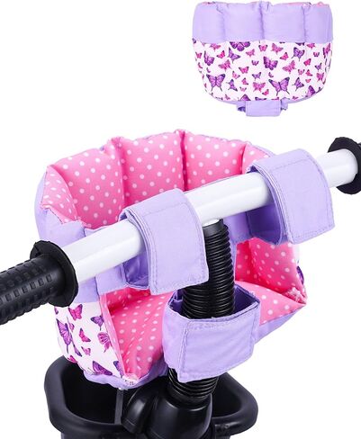 BABESIDE Doll Bike Seat for 12 Inch Dolls, Butterfly Doll Carrier for Kids Bike and Scooter, Baby Doll Accessories for Outdoor Play, Doll Bicycle Seat Gift for Girls Age 3+ in Kuwait
