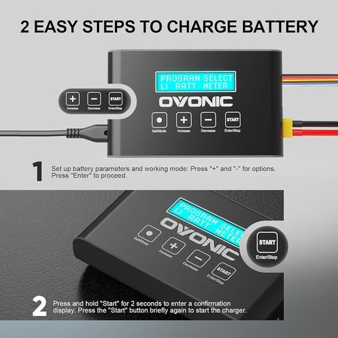 OVONIC Mate1 LiPo شاحن بطارية 100W 10A شاحن RC ذكي لبطاريات LiPo/Life 1S-6S و3-18S NiMH، موصل XT60 (نسخة مطورة، لا يوجد لوحة توازن) in Kuwait
