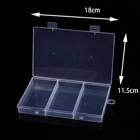 2 Pack Bandaid Organizer Holder Clear Plastic 3 Grid Storage Box Small Parts Jewelry Utility Case for Home Travel First Aid in Saudi Arabia