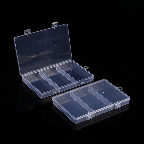 2 Pack Bandaid Organizer Holder Clear Plastic 3 Grid Storage Box Small Parts Jewelry Utility Case for Home Travel First Aid in Saudi Arabia
