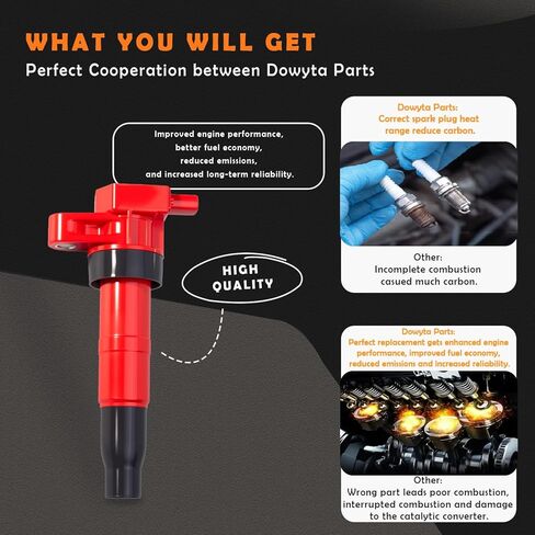 Set of 6 Upgraded Ignition Coil Pack and Spark Plug fits for Hyundai Sonata Santa Fe Azera Entourage Veracruz Kia Sorento Sedona Amanti 2006 2007 2008 2009 2010 2011 3.3 3.8 V6 Replaces UF546 in Saudi Arabia