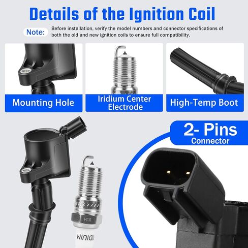 DG508 Ignition Coil Pack and SP479 Spark Plugs Compatible with Ford 4.6/5.4/6.0/7.3L F150 F250 F350 F450 F550 E-150 E-250 E-350 E-450,Excursion,Expedition,Super Duty,Econoline Club Wagon V8 DG472/457 in Saudi Arabia