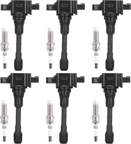 BDELI 6-Pack Ignition Coil Packs & Spark Plugs Compatible with 2009-2016 Nissan Murano Maxima Altima Pathfinder Infiniti G35 EX35 JX35 3.5L V6 Direct OE Replacement for UF550 in Kuwait