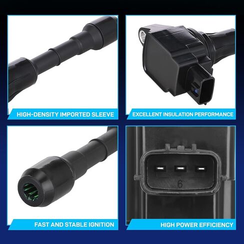 BDELI 6-Pack Ignition Coil Packs & Spark Plugs Compatible with 2009-2016 Nissan Murano Maxima Altima Pathfinder Infiniti G35 EX35 JX35 3.5L V6 Direct OE Replacement for UF550 in Kuwait