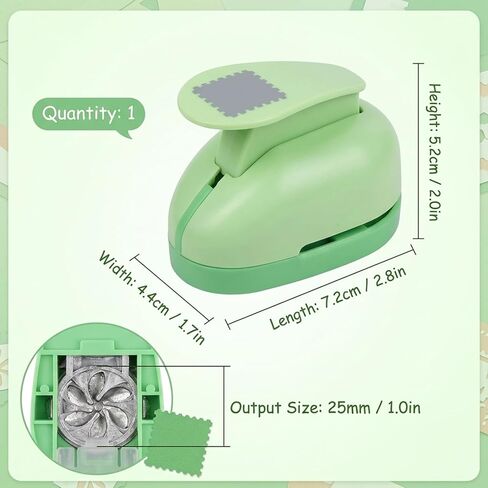 2.5cm Stamp Punch, Stamp Puncher, Green Postage Stamp Punch for Paper Crafting and Scrapbooking, Compact Paper Punch with Stamp Paper Punch Design, Easy to Use Crafting Tool for Creative Projects in Saudi Arabia