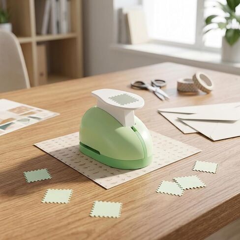 2.5cm Stamp Punch, Stamp Puncher, Green Postage Stamp Punch for Paper Crafting and Scrapbooking, Compact Paper Punch with Stamp Paper Punch Design, Easy to Use Crafting Tool for Creative Projects in Saudi Arabia