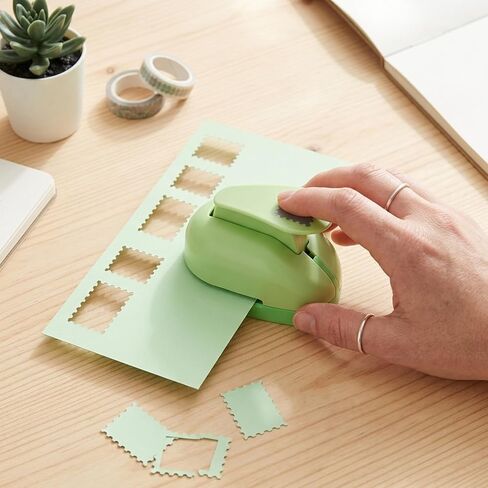 2.5cm Stamp Punch, Stamp Puncher, Green Postage Stamp Punch for Paper Crafting and Scrapbooking, Compact Paper Punch with Stamp Paper Punch Design, Easy to Use Crafting Tool for Creative Projects in Saudi Arabia