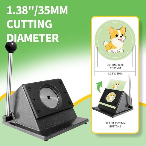 1"/25mm Button Paper Cutter, 1.38"/35mm Diameter Circle Cutter Circle Punch, 1.38"Graphics Punch Cutter, 35mm Die Cut Machine for Making 1"/25mm Mode Buttons Machine(1.38"Cutting Diameter) in Saudi Arabia