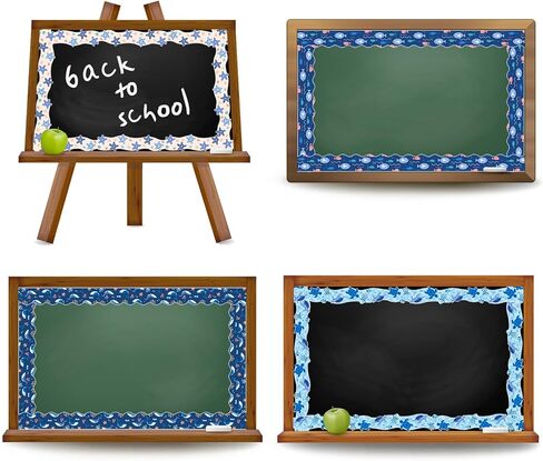 Whaline 69 Ft Ocean Bulletin Board Borders Blue Turtle Whale Fish Starfish Self-Adhesive Trim Border for Summer Sea Themed Party Decoration in Kuwait