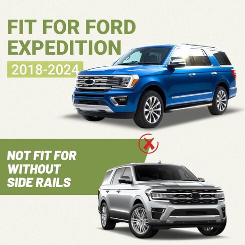 قضبان عرضية لحامل السقف متوافقة مع Ford Expedition 2018-2026 Lincoln Navigator 2018-2024، قضبان عرضية من الألومنيوم وقضبان حمولة على السطح ودراجة على الجليد ولوح التزلج in Kuwait