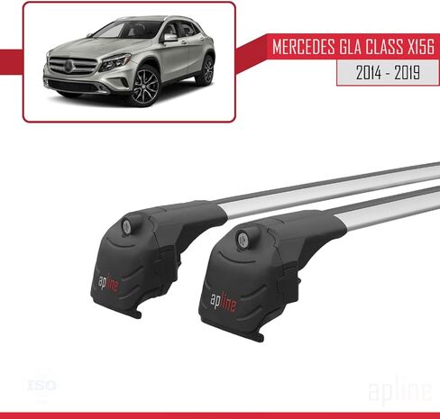 Compatible with Mercedes GLA-Class (X156) 2014-2019 ACE-2 Model Car Roof Rack Cross Bar Gray Aluminium 2 Bars in Kuwait