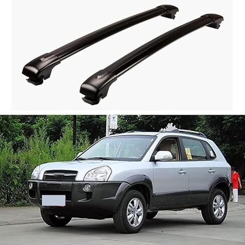2PCS Aluminum Car Roof Rack Bars, for Hyundai Tucson 2004 2005 2006 2007 2008 2009 Rooftop Rails Cross Bars, 220Lbs Cargo Bars Guard Rooftop Luggage Carrier Accessorypart,Silver in Saudi Arabia