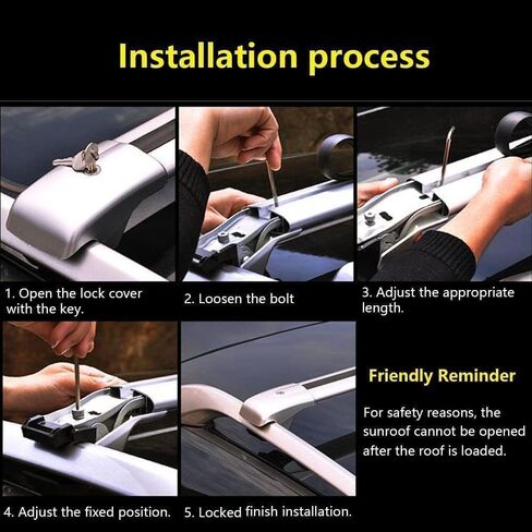 قطعتان من قضبان سقف السيارة المصنوعة من الألومنيوم، لسيارة Hyundai Tucson 2004 2005 2006 2007 2008 2009 قضبان متقاطعة على السطح، 220 رطلًا من قضبان الشحن لحماية حامل الأمتعة على السطح، فضي in Kuwait