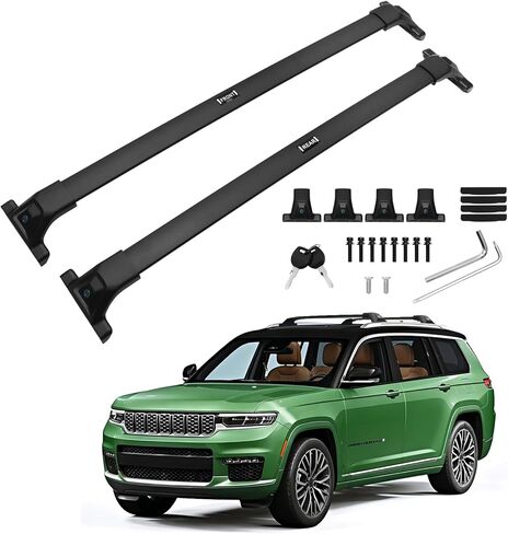 Powerty 300LBS Roof Rack Cross Bars for 2021-2026 Jeep Grand Cherokee L 3-Row & 2022-2026 Grand Cherokee WL 2-Row Accessories, Aluminum Crossbar Roof Rails in Kuwait