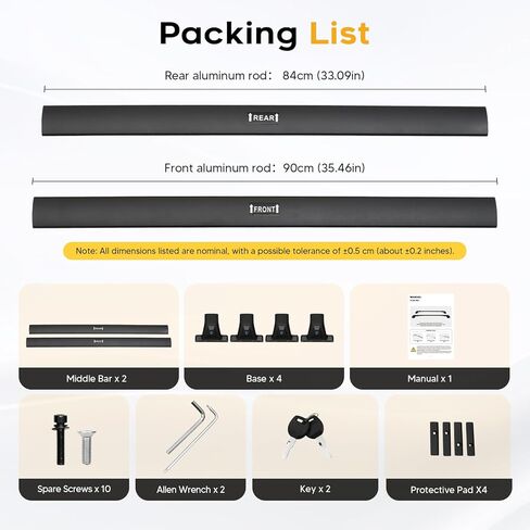 Powerty 300LBS Roof Rack Cross Bars for 2021-2026 Jeep Grand Cherokee L 3-Row & 2022-2026 Grand Cherokee WL 2-Row Accessories, Aluminum Crossbar Roof Rails in Kuwait