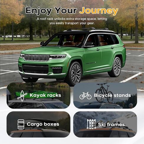 Powerty 300LBS Roof Rack Cross Bars for 2021-2026 Jeep Grand Cherokee L 3-Row & 2022-2026 Grand Cherokee WL 2-Row Accessories, Aluminum Crossbar Roof Rails in Kuwait