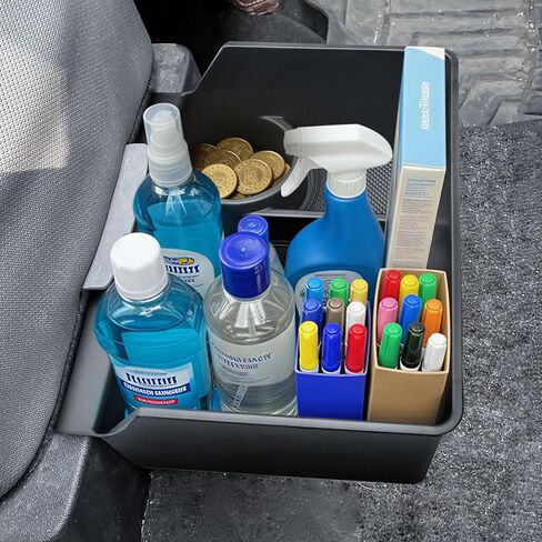 وحدة تخزين مركزية تحت المقعد - صينية تنظيم المقعد الأمامي متوافقة مع 2015-2026 Ford F150 و2017-2026 F250 F350 F450 Super Duty مع مقعد قفز 40/20/40، تحل محل حامل أكواب OEM in Kuwait