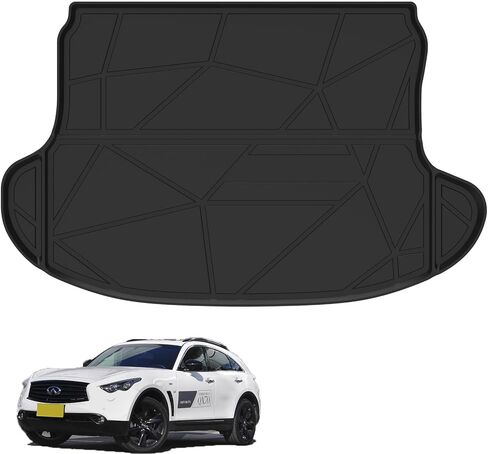 Elsetyler مناسب خصيصًا لبطانة البضائع Infiniti QX70 2014-2017 - أسود TPE مناسب لجميع الأحوال الجوية شديد التحمل مقاوم للماء لدرج البضائع الخلفي وواقي أرضية صندوق السيارة in Kuwait