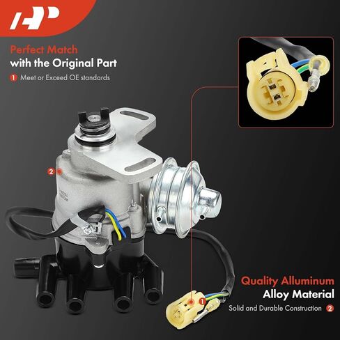 A-Premium Ignition Distributor with Cap and Rotor Compatible with Honda Accord 1986 1987 1988 1989 2.0L in Kuwait