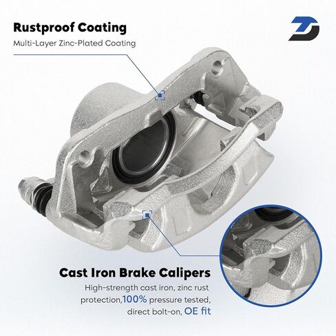 Front Disc Brake Caliper Assembly w/Bracket for 2002-2004 Honda CR-V 2.4L, 2003-2011 Element 2.4L, Replacement 19-B2662 19-B2663 in Kuwait