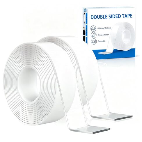 2 Roll Double Sided Tape Heavy Duty, 1.18 Inch x 0.08 Inch Nano Double Sided Adhesive Tape, Clear Traceless Mounting Tape, Removable Adhesive Strips for Wall Decor, Poster, Photo and Carpet (9.85 FT) in Saudi Arabia