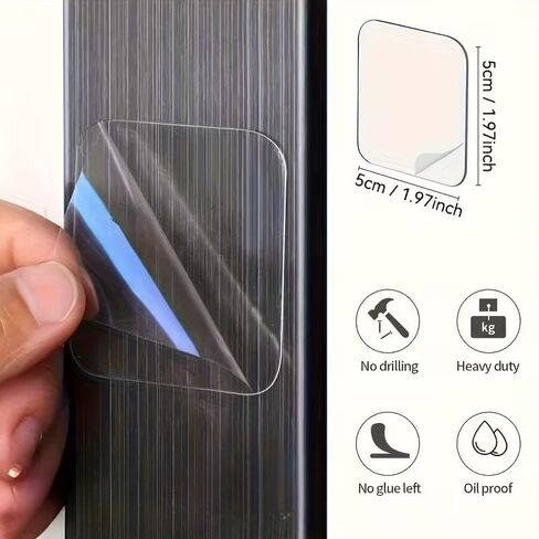 Super Strong Double Sided Tape - 50 Sheets (2"x2" 1.97"x1.97") Clear Mounting Tape, No Drill Adhesive Squares for Walls, Plastic, Glass, Metal, Tile, Stone, Drywall in Kuwait