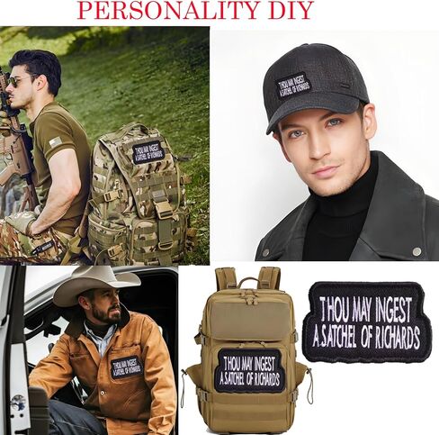 Thou May Ingest a Satchel of Richards Patch Funny Embroidered Tactical Morale Patches Military Army Meme Cool Hook and Loop for Backpack Bag Vest Clothes Gym Badges Sarcastic Emblem in Saudi Arabia