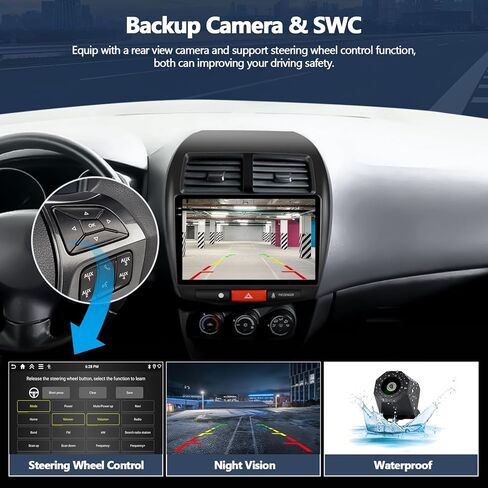2G+32G Android 13 Car Stereo for Mitsubishi Outlander Sport 2011-2017 with Wireless CarPlay Android Auto 10.1" Touch Screen Bluetooth Car Radio with GPS Navigation WiFi FM RDS Audio AHD Backup Camera in Kuwait