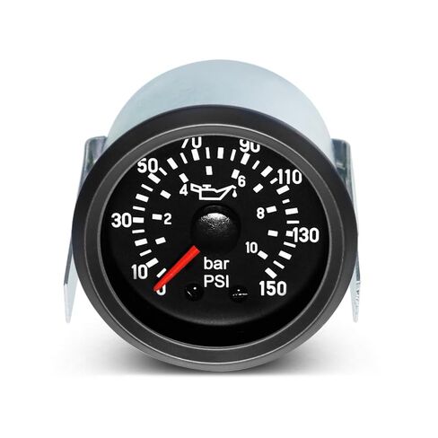 2" 52mm Mechanical Oil Pressure Gauge Kit 12V - 0-10 Bar / 0-150 PSI Dual Scale, Amber Yellow Light Car Meter NPT1/8 for Car in Kuwait