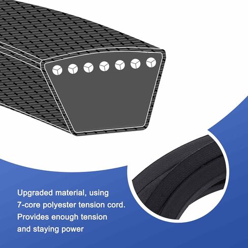 HARFINGTON Cord Mower Deck Belt 1/2" x 104" Rubber Replacement Cord Deck Drive Belt for 754-04219, 954-04219, Black in Kuwait