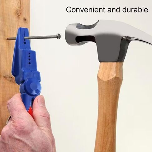 Nail Assist Safety Tool - Cement Steel Nail Cover & Hammer Guard, Portable Plastic Nail Clamp for Construction, DIY & Woodworking, Prevents Hammer Strikes & Holds Nails Securely (Blue) in Kuwait