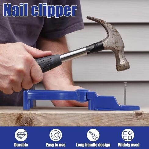 Nail Assist Safety Tool - Cement Steel Nail Cover & Hammer Guard, Portable Plastic Nail Clamp for Construction, DIY & Woodworking, Prevents Hammer Strikes & Holds Nails Securely (Blue) in Kuwait