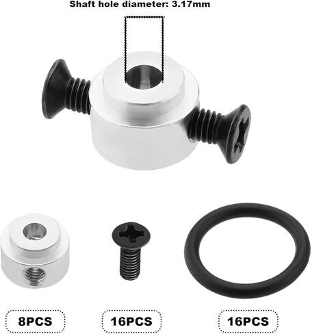 ototec 8 مجموعات مراوح طائرة RC 3.17 مم حامي الدعامة مع مسامير مطاطية على شكل حرف O للمحركات الكهربائية بدون فرش محرك عمود E قطع غيار الطائرة in Kuwait