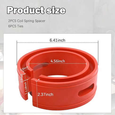 2PCS Rubber Coil Spring Spacers with Ties,Heavy-Duty Coil Spring Booster for Vibration & Noise Reduction,Rear Coils Springs Spacer Car Accessories Fit Springs with 1.45-1.65" Gap in Saudi Arabia