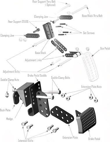 Rogierra Gas and Brake Pedal Extenders for Short Drivers People,Pedal Extenders for Cars, Go Karts, Ride-On Toys,Adjustable to Any Angle,Solution-Steel & Rubber Construction in Kuwait