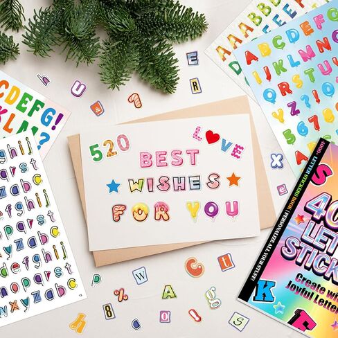 4000+Letter Stickers,Alphabet Stickers Book 52Sheets Colorful Letter Number Stickers Self Adhesive Vinyl Sticker for Classroom Junk Journal Scrapbook Supplies Water Bottles Notebook DIY Crafts Laptop in Saudi Arabia