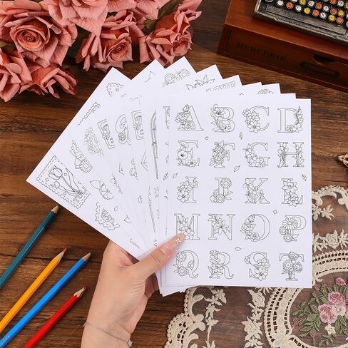 9 Sheets 100+ Pcs Coloring Book for Women, Coloring Stickers for Adult, Color Letter Flowers Butterfly Inspirational Quote Sticker Scrapbook Stickers for Women,Fun Coloring Activities in Kuwait