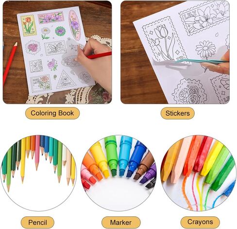 9 Sheets 100+ Pcs Coloring Book for Women, Coloring Stickers for Adult, Color Letter Flowers Butterfly Inspirational Quote Sticker Scrapbook Stickers for Women,Fun Coloring Activities in Kuwait