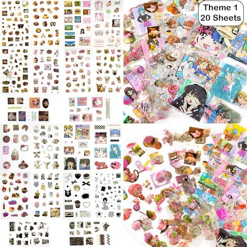 100 ورقة 3000+ قطعة من ملصقات Kawaii اليابانية ملصقات كرتونية صغيرة ملصقات لطيفة ملصقات Y2K Vibes الرجعية الجمالية لليوميات، سجل القصاصات، المخططين، حافظة غير المرغوب فيها ديكورات DIY in Kuwait